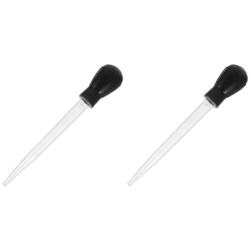 2Pcs Black Meat Baster Tpr+ps Kitchen Injector for Barbecue