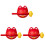 3Sets Cartoon Red Percussion Toy ABS Material Office Decompression Fun 1