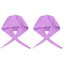 2Pcs Purple Cotton Nurse Hats Breathable Doctor Caps for Clean Hair