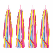 6 Pairs Handlebar Streamers For Bikes Pompom Riding Baby