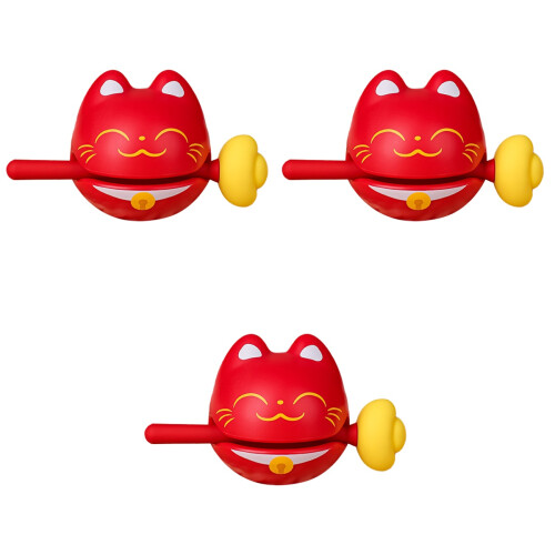 3Sets Cartoon Red Percussion Toy ABS Material Office Decompression Fun 2