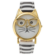 Assortedcolor PU Cat Beard Kids Quartz Watch Girls Strap
