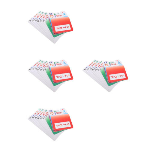 4Sets PVC Bridge Bidding Cards Assorted Color Game Props 1