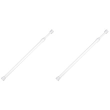 2Pcs White Telescopic Tension Rods Heavy Duty Adjustable Curtain Rods