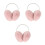 3Pièces Cache-Oreilles Rose Impeccable Pour Hiver 1