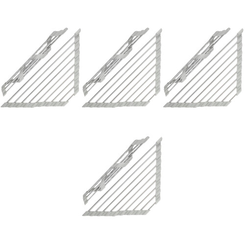 4Pcs Stainless Steel Kitchen Sink Rack Grey Triangular Storage Basket 1