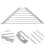 4Pcs Stainless Steel Kitchen Sink Rack Grey Triangular Storage Basket 8