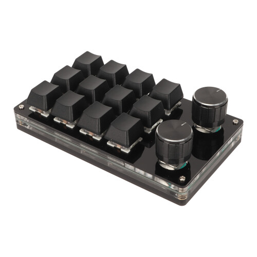 Usb Wired Macro Mechanical Keypad, Fully Programmable Keyboard With Adjustable Knobs, Plug And Play Multifunctional Mechanical Keyboard Space Saving 1