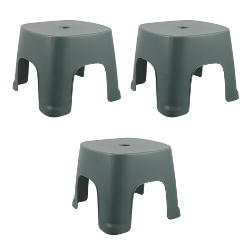 3Pièces Tabourets De Bain Vert Sécurisés Polyvalents