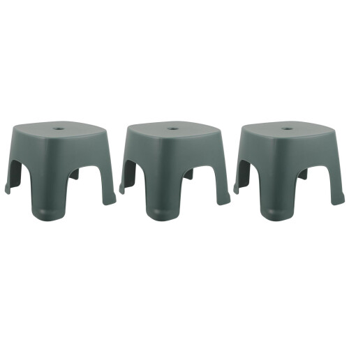 3Pièces Tabourets De Bain Vert Sécurisés Polyvalents 1