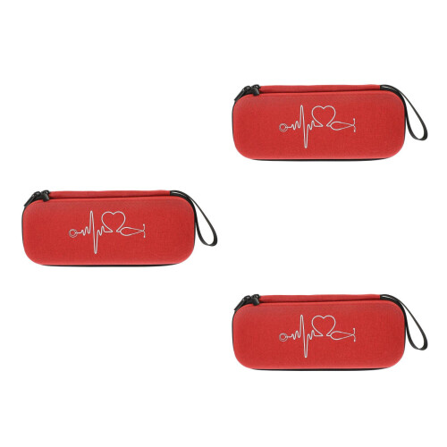 3Pièces Pochette Stéthoscope Rouge Design Simple À 1
