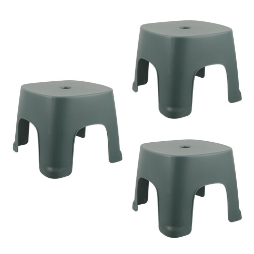 3Pièces Tabourets De Bain Vert Sécurisés Polyvalents 2