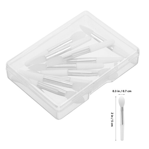10St Lipgloss Applicator Set Siliconen Borstel Met Opbergdoos 1