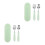 2Ensembles Accessoires Bébé Vert Fourchette Acier PP Durable 1