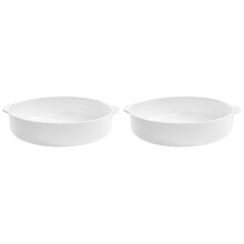 2Pièces Plat À Four En Céramique Blanche Avec Double Poignée Résistant