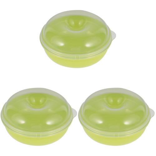 3Pièces Boîtes Transparentes Vertes Pour Pain Beignets Micro-Ondes