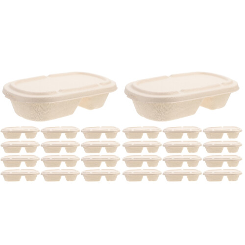 50Sets Takeaway Maaltijdbox Pulp Wegwerp Met in Khaki