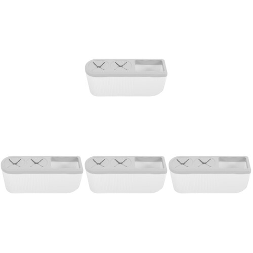 4Pcs Electric Toothbrush Wall Holders White Silicone Bathroom Storage