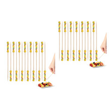 200Pcs Smooth Bamboo Food Picks Yellow Cocktail Sticks for Party Decor