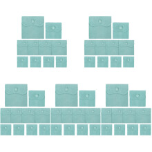 50Pcs Small Sky-Blue Lint Jewelry Pouches with Snap Button for Travel