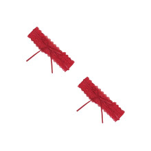 2Pcs Red Lace Wide Band Waist Belt Women Cinch Corset Dress Accessory
