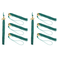 8Stk Grüne Mützen-Quasten Abschluss Ornament Mit Metall Und Polyester