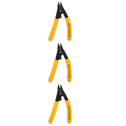 3Pcs Wire Stripper Cable Electrician Plier Yellow Safe Durable