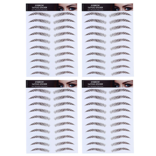 8Pièces Stickers Sourcils Marron 6D Résistants Eau Pour 1