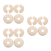 12Pcs Golden Round Ppr Wall-Mounted Pipe Flange Cover Plates