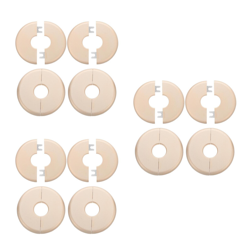 12Pcs Golden Round Ppr Wall-Mounted Pipe Flange Cover Plates 3713122796627