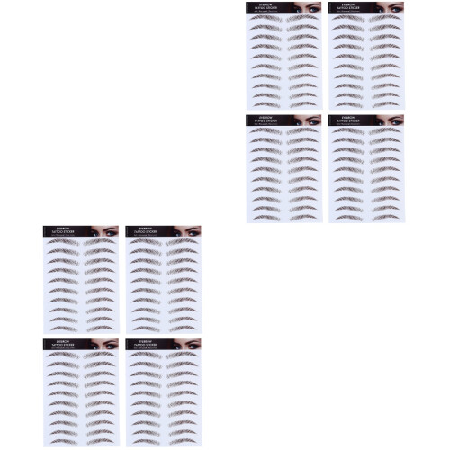 8Pièces Stickers Sourcils Marron 6D Résistants Eau Pour 2