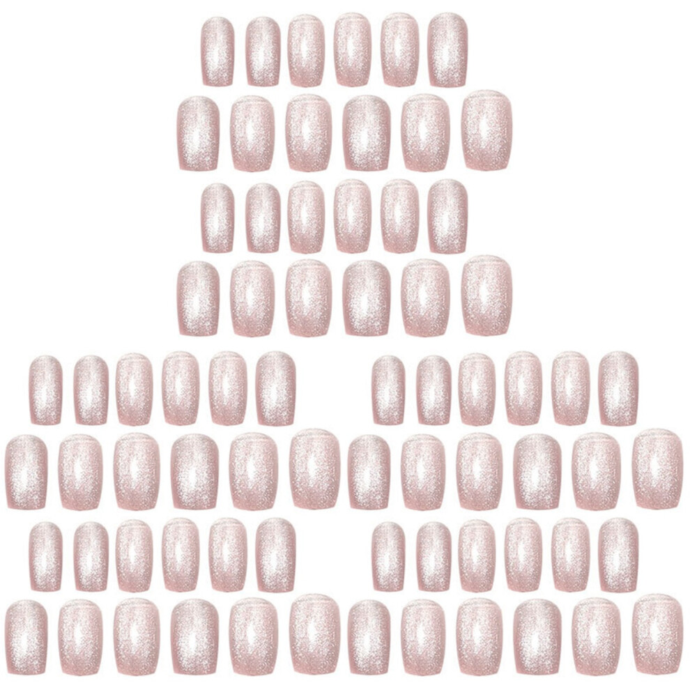 Ohphcall Pink 72Pcs Press On Nails Short Fake Nails Glue On False Nail Kit