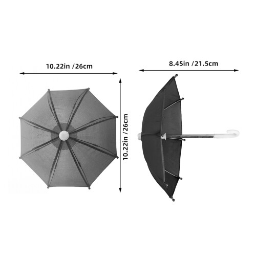 2Pcs Black Mini House Umbrella Polyester Iron Doll Decoration 2