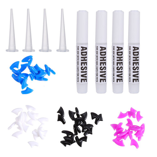160Pièces Kits Capuchons Ongles Chat Silicone Griffures