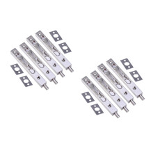 8Pcs Silver Door Bolt Insurance Stainless Steel Easy Install Door Lock