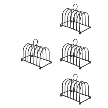 4Pcs Black Stainless Steel Toast Holder Rack Multi-Use Bread Stand