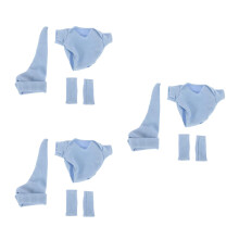 3Sets Sky-Blue Doll Clothing Set with Shoes Hat for Newborn Baby Dolls