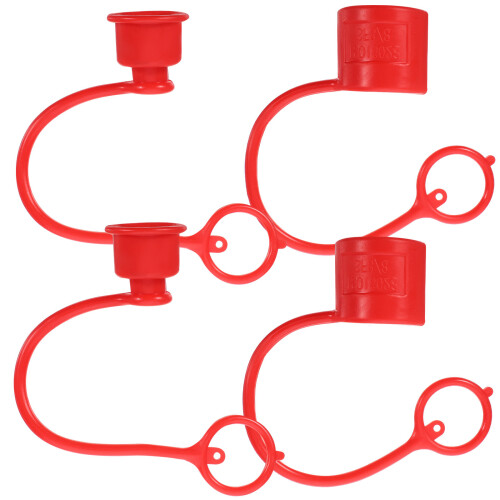 16Pcs Plastic Hydraulic Cap Set Red Quick Connect Dust Covers 1