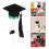 2Pcs Felt Mini Graduation Hats Green for Small Props 2