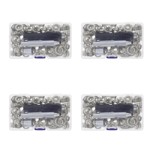 400Sets Silver Iron Belt Tensioner Kit Durable DIY Grommet Eyelet Tool 2