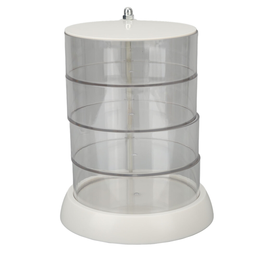Sturdy Acrylic Hair Accessory Holder, Rotatable360Degree Jewelry Organizer with Dust Proof Lid and Smooth Edges, Multi-Layer Transparent Box for