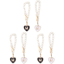 6Pièces Pendentifs Métal En Forme De Lettre Couleurs Assorties