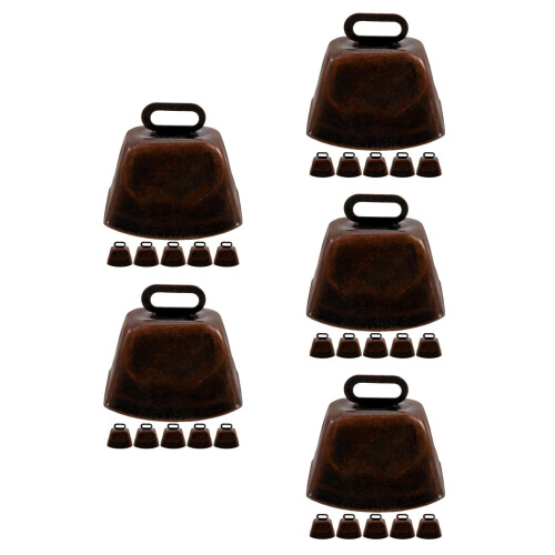30Pièces Mini Cloches Métalliques Vaches Rouge Pour Décor