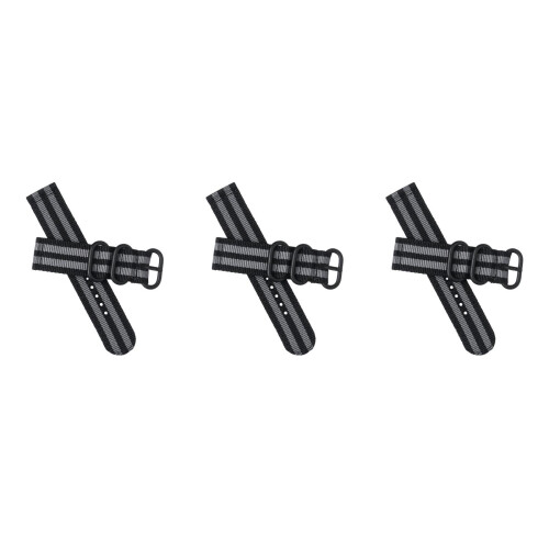 3Pcs 24Mm Nylon Watch Straps Multi Color Comfortable and Durable