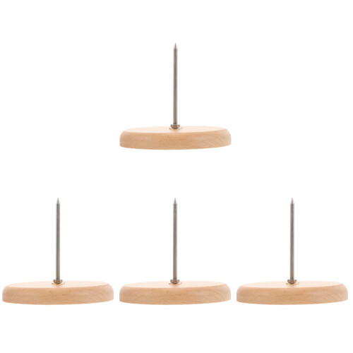 4Pcs Wood Iron Receipt Holder Spike Desk Bill Organizer Multi Use