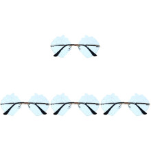 4Paren Assorti Blauwe Creatieve Frameloze Zonnebrillen Vrouwen