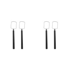 2Pairs Portable Lash Mirrors Black Plastic Glass for Eyelash Extension