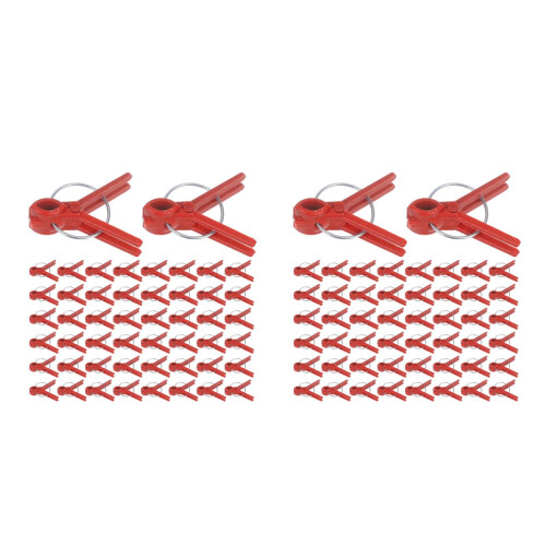 6Packs Durable Vegetable Fixed Clips Plastic Grafting Clips Dark Red