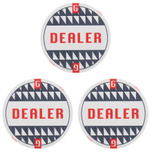 3Pcs Double-Sided White Ceramic Poker Chips Dealer Buttons Game Tokens
