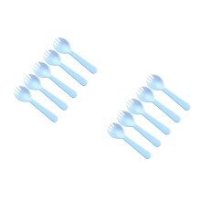 200Pcs Blue Plastic Sporks Fork Spoon Hybrid Non-Toxic Kitchen Cutlery